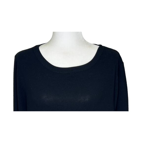 Wildfox Black Textured Long Sleeve Crew Neck Top - Picture 2 of 8
